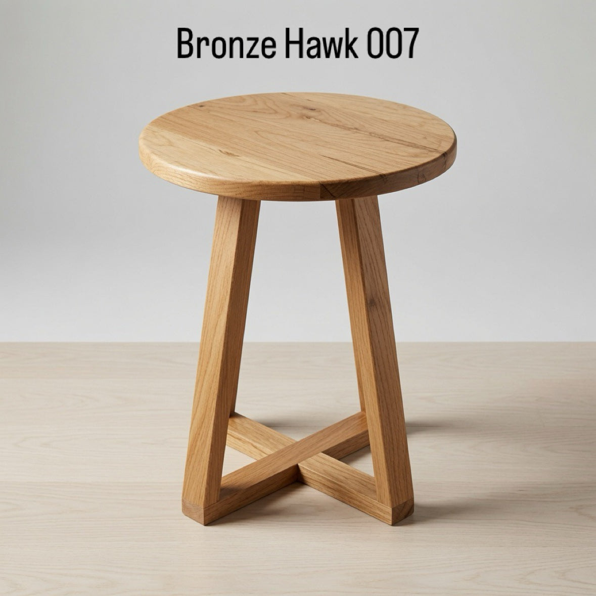 Reclaimed Round Stool — Bronze Hawk 007